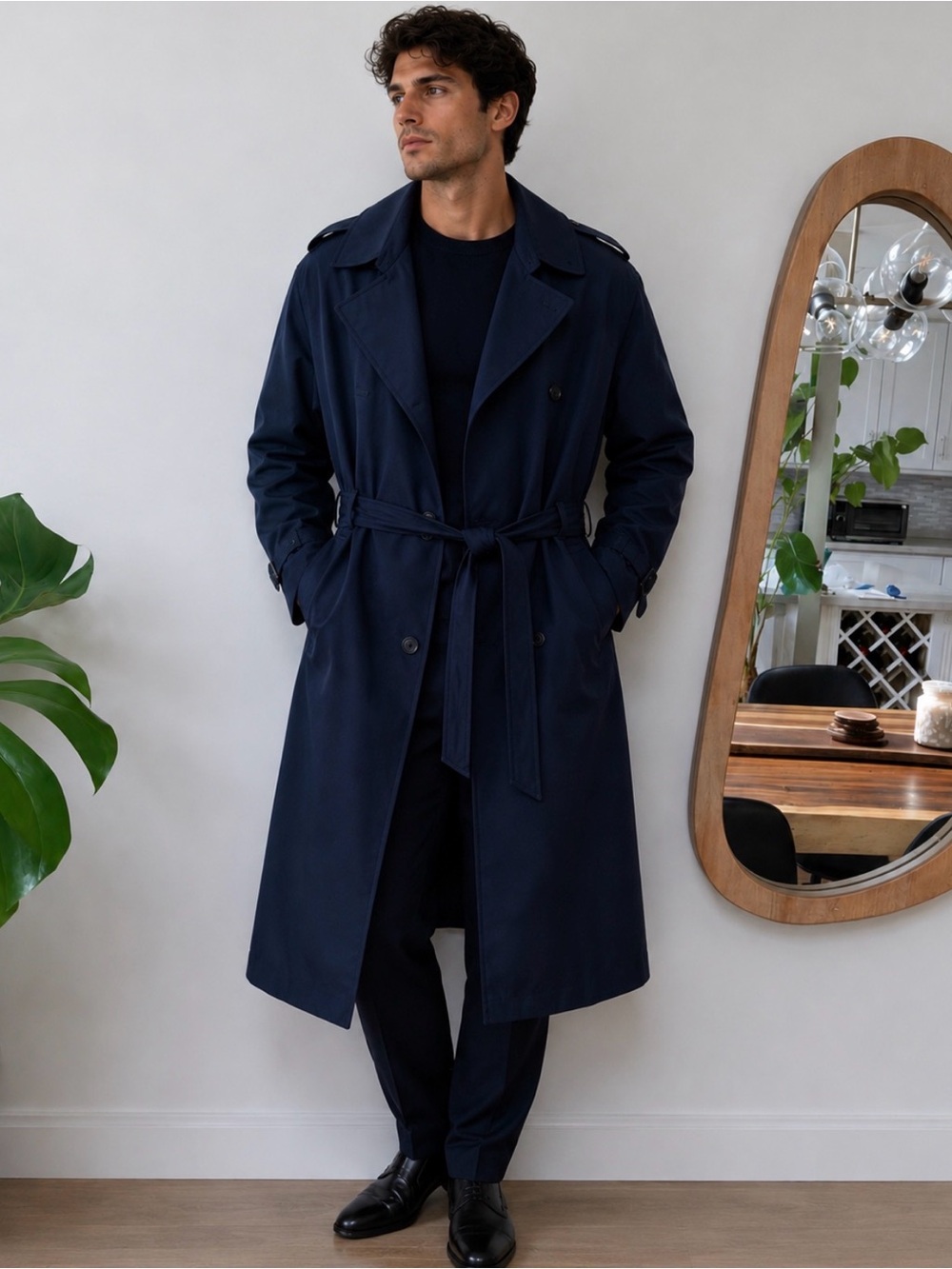 Boss Insulated Classic Navy Trench Coat